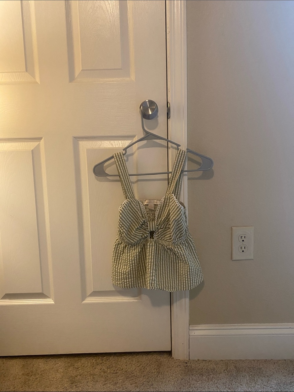 Tie-Front Tank Top in Sage Green